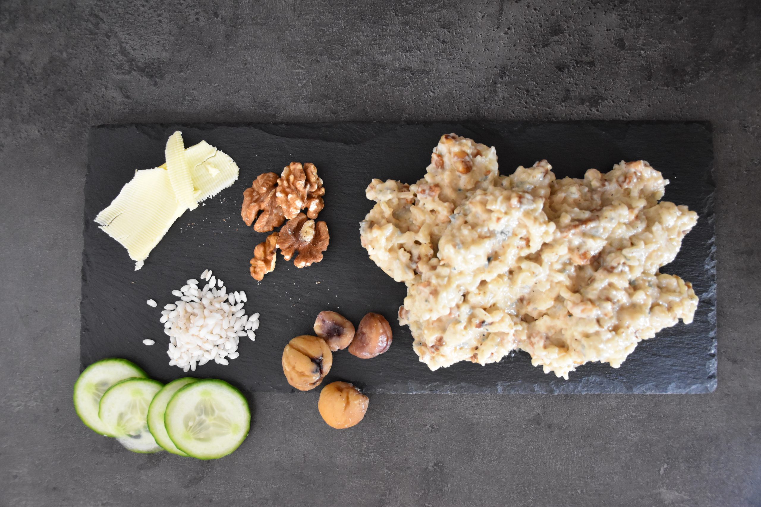 Risotto mit Blauschimmelkäse